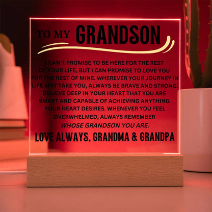 To My Grandson Acrylic Plaque