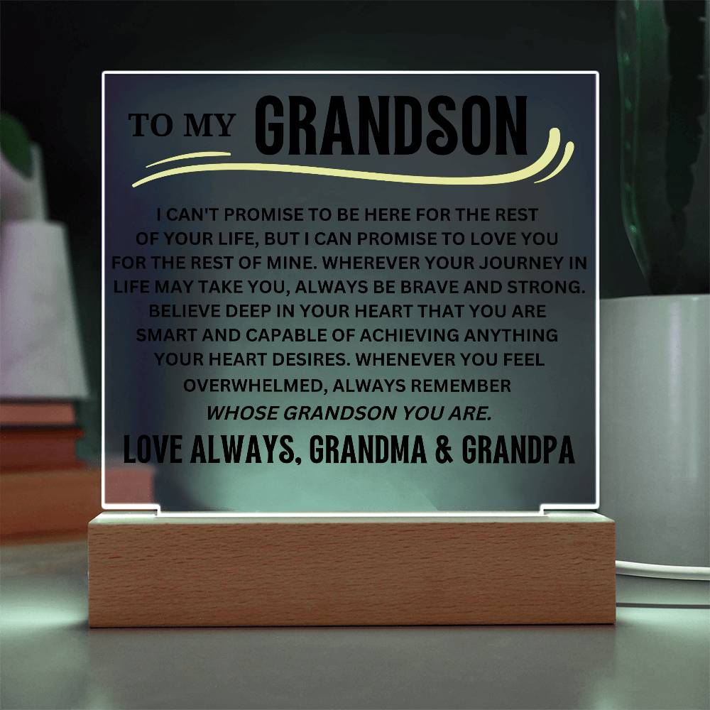 To My Grandson Acrylic Plaque