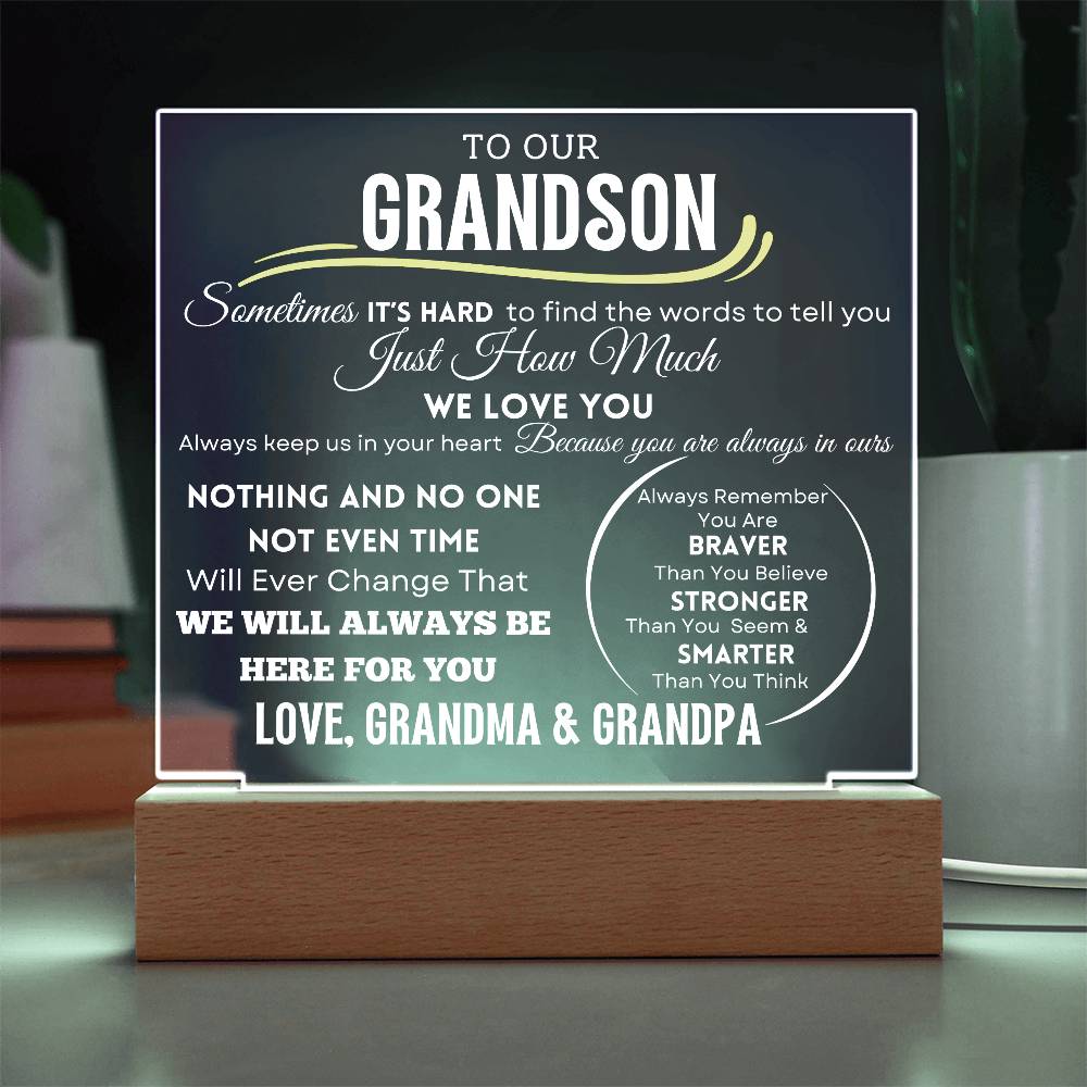 To Our Grandson Acrylic Plaque Transparent