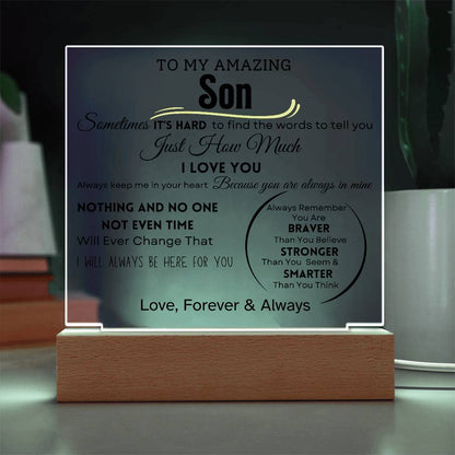 To My Amazing Son Acrylic Plaque