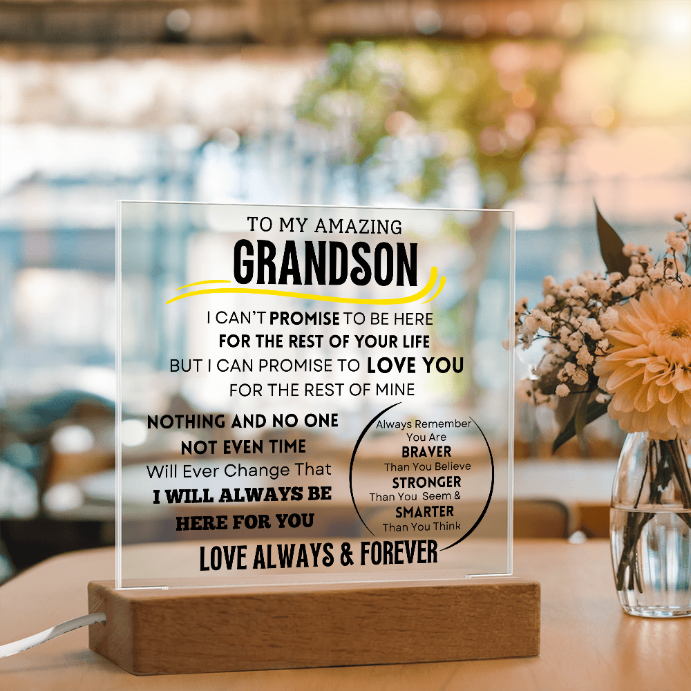 To My Grandson Acrylic LED Light Plaque
