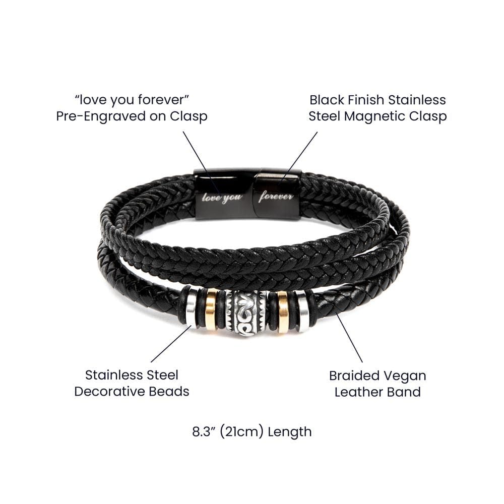 Best Father Ever Bracelet for Dad | Engraved Bracelet For Father