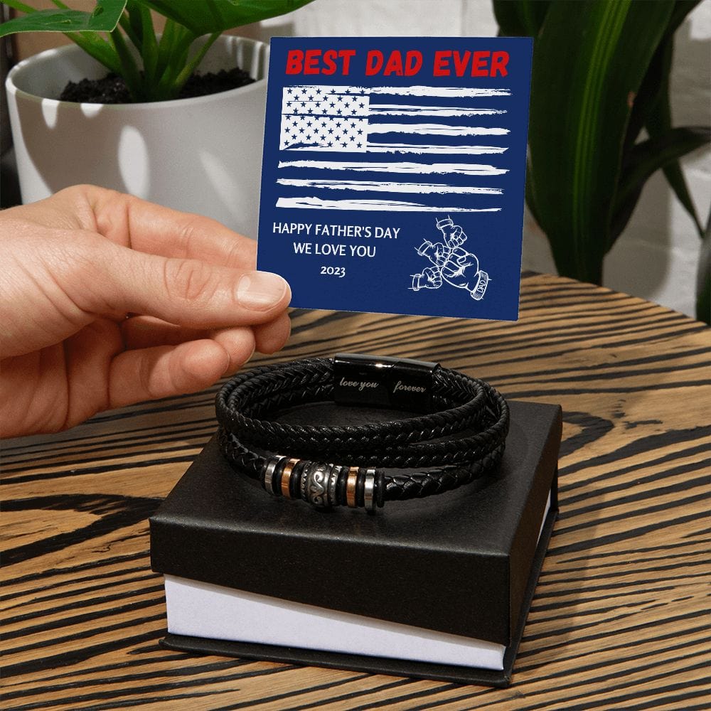Best Father Ever Bracelet for Dad | Engraved Bracelet For Father