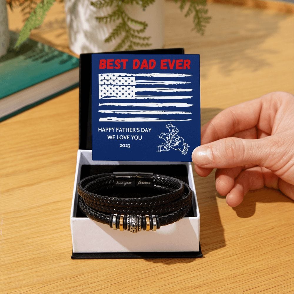 Best Father Ever Bracelet for Dad | Engraved Bracelet For Father