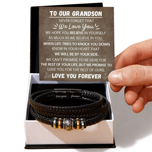 To Our Grandson Bracelet, From Grandma and Grandpa
