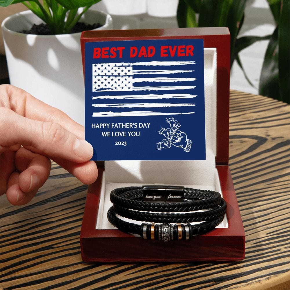 Best Father Ever Bracelet for Dad | Engraved Bracelet For Father
