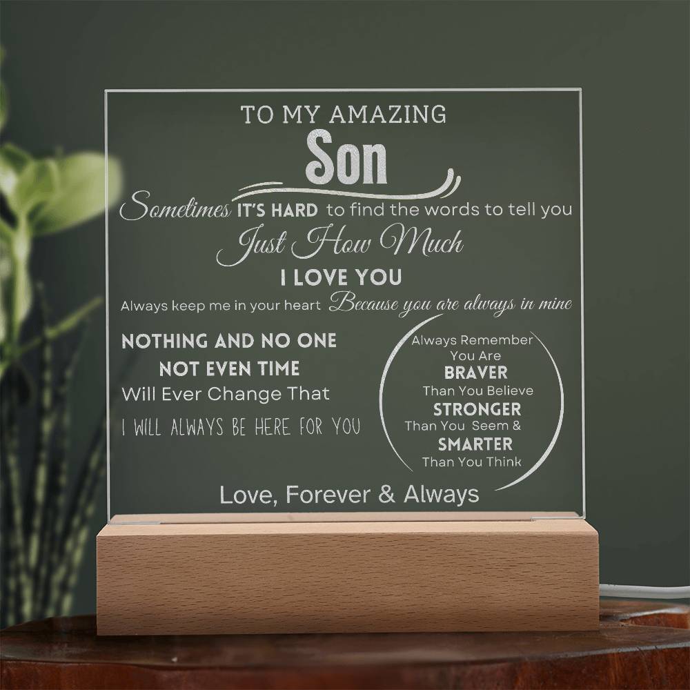 To My Amazing Son Engraved Acrylic