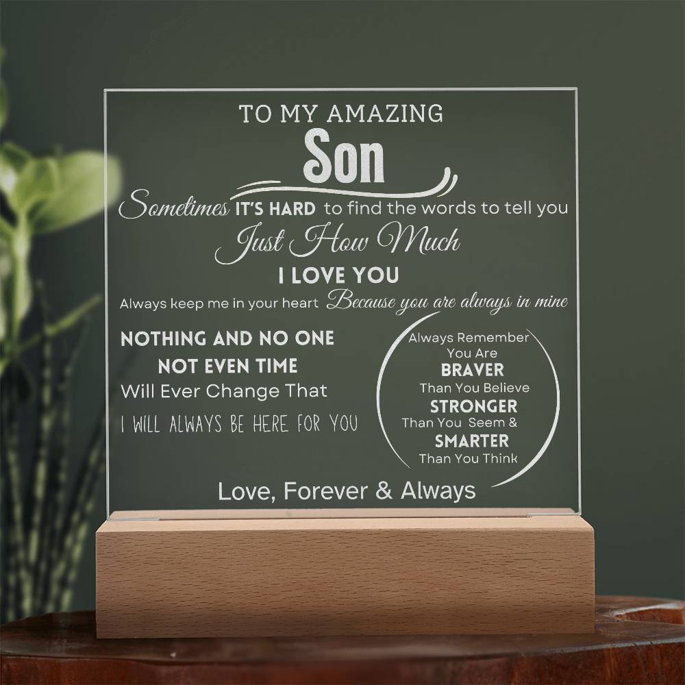 To My Amazing Son Engraved Acrylic