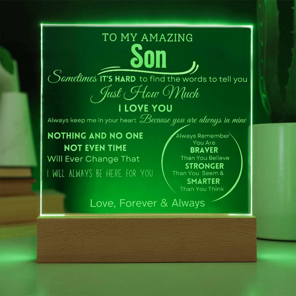 To My Amazing Son Engraved Acrylic