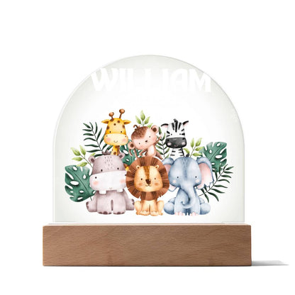 Custom Name & Date Animal Acrylic Night Light