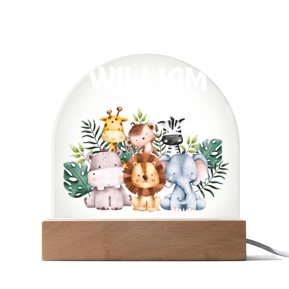 Custom Name & Date Animal Acrylic Night Light