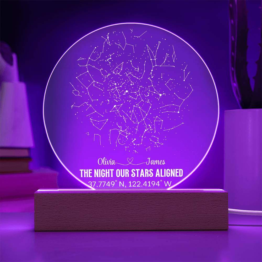 Celestial Night Sky Circle Acrylic Plaque