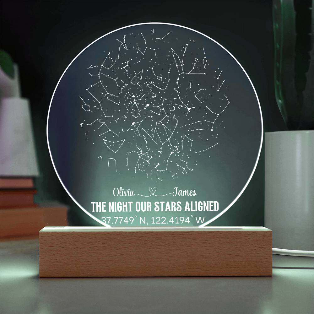 Celestial Night Sky Circle Acrylic Plaque