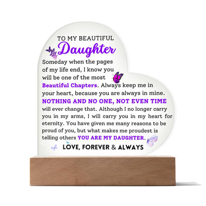 To My Beautiful Daughter | Keepsake Acrylic Plaque