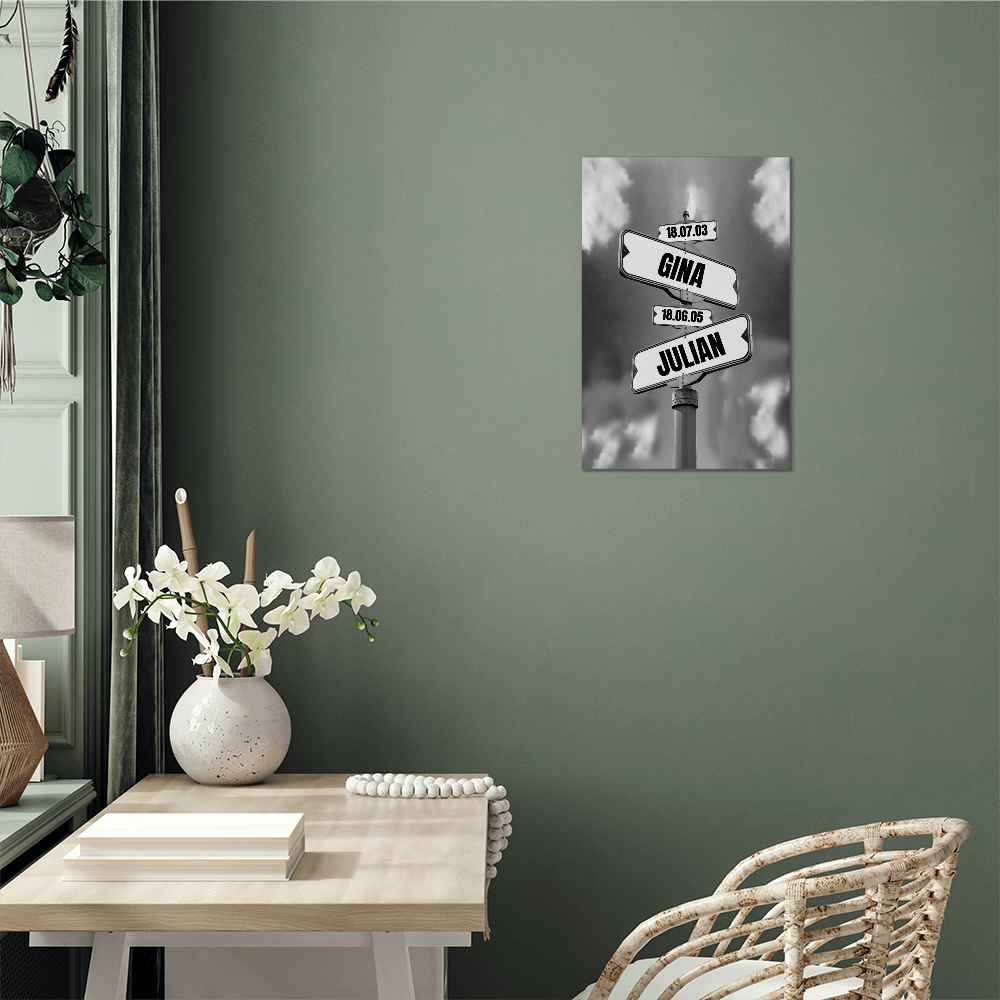 Custom Family Name Metal Art Print 2 Names
