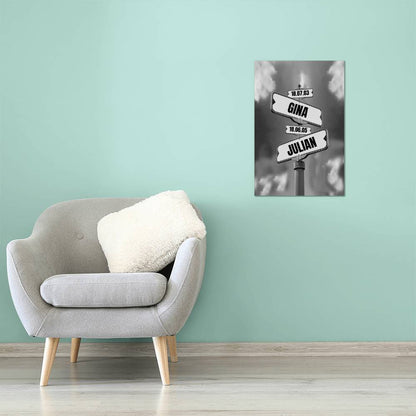 Custom Family Name Metal Art Print 2 Names