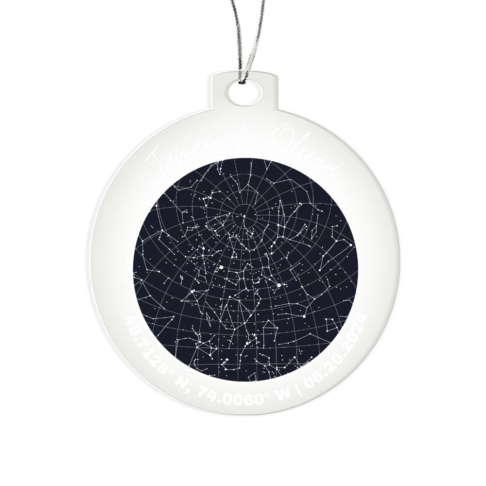 Celestial Night Sky Acrylic Round Ornament