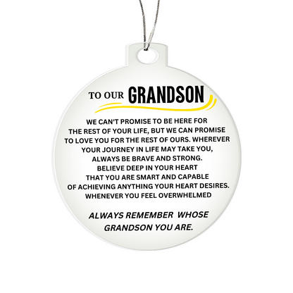 To Our Grandson Acrylic Circle Ornament