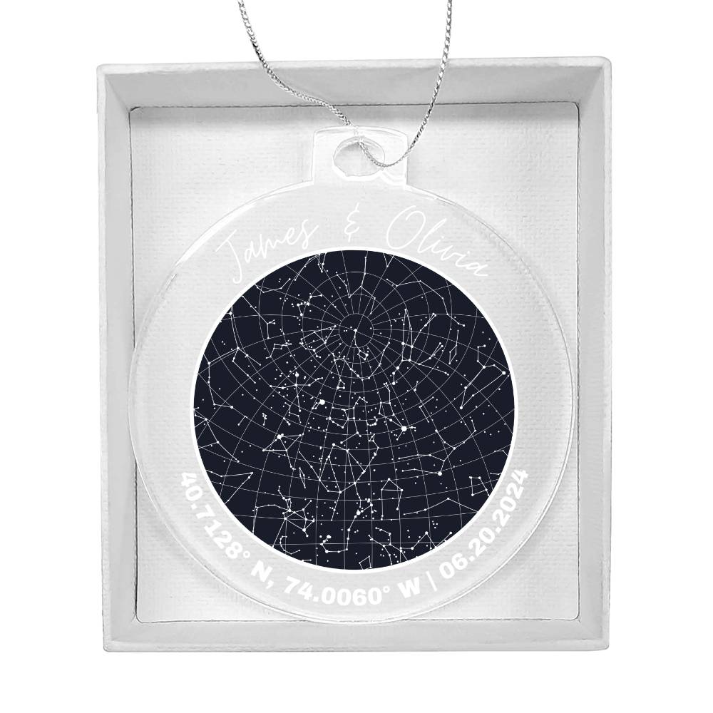 Celestial Night Sky Acrylic Round Ornament