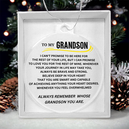 To My Grandson Acrylic Ornament