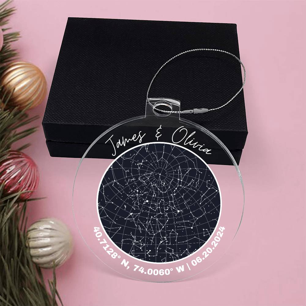 Celestial Night Sky Acrylic Round Ornament