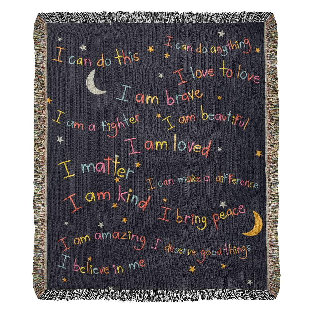 Positive Affirmation Woven Throw Blanket