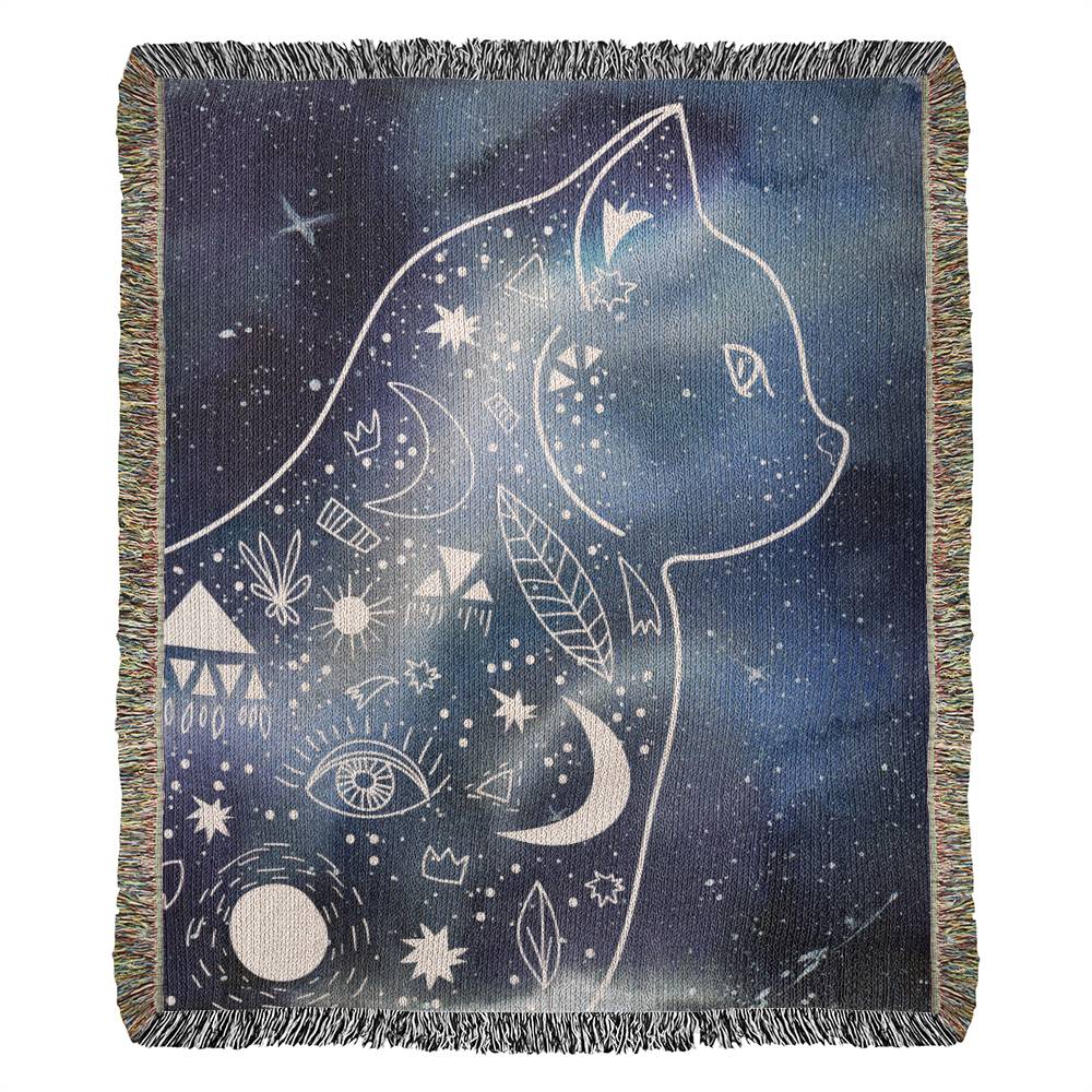 Celestial Cat Heirloom Woven Throw Blanket