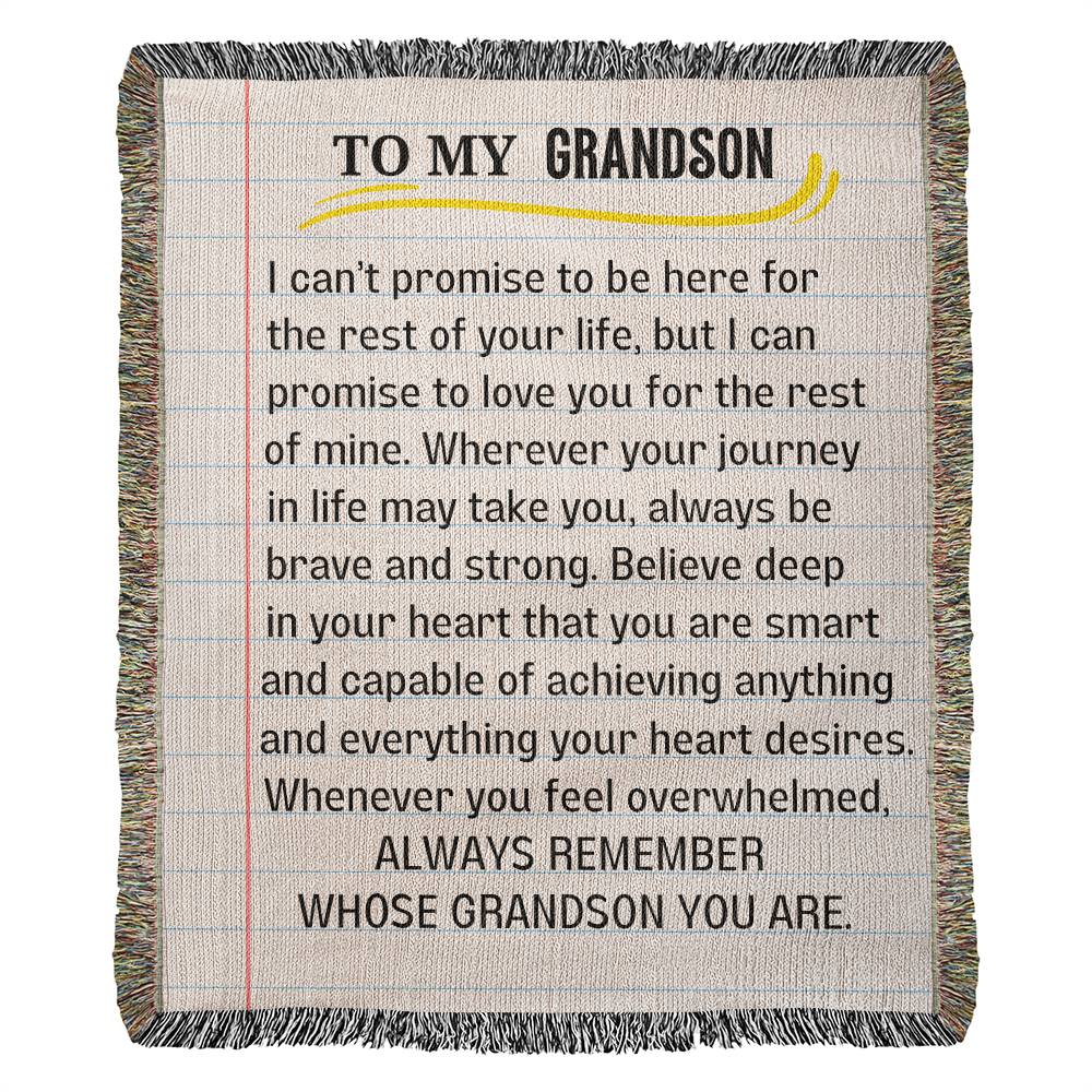 To My Grandson Poem Blanket From Grandma Grandpa