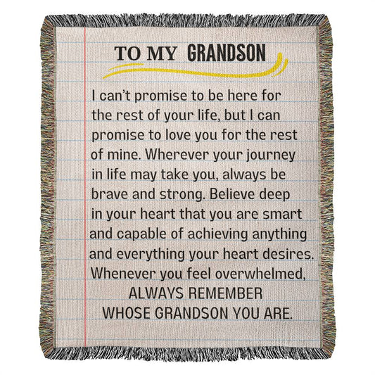 To My Grandson Poem Blanket From Grandma Grandpa