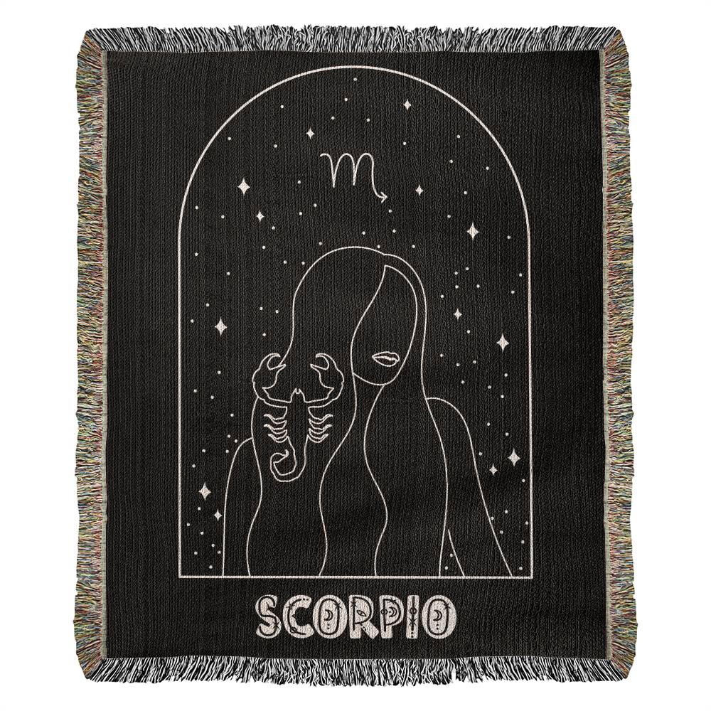Scorpio Astrology Woven Throw Blanket