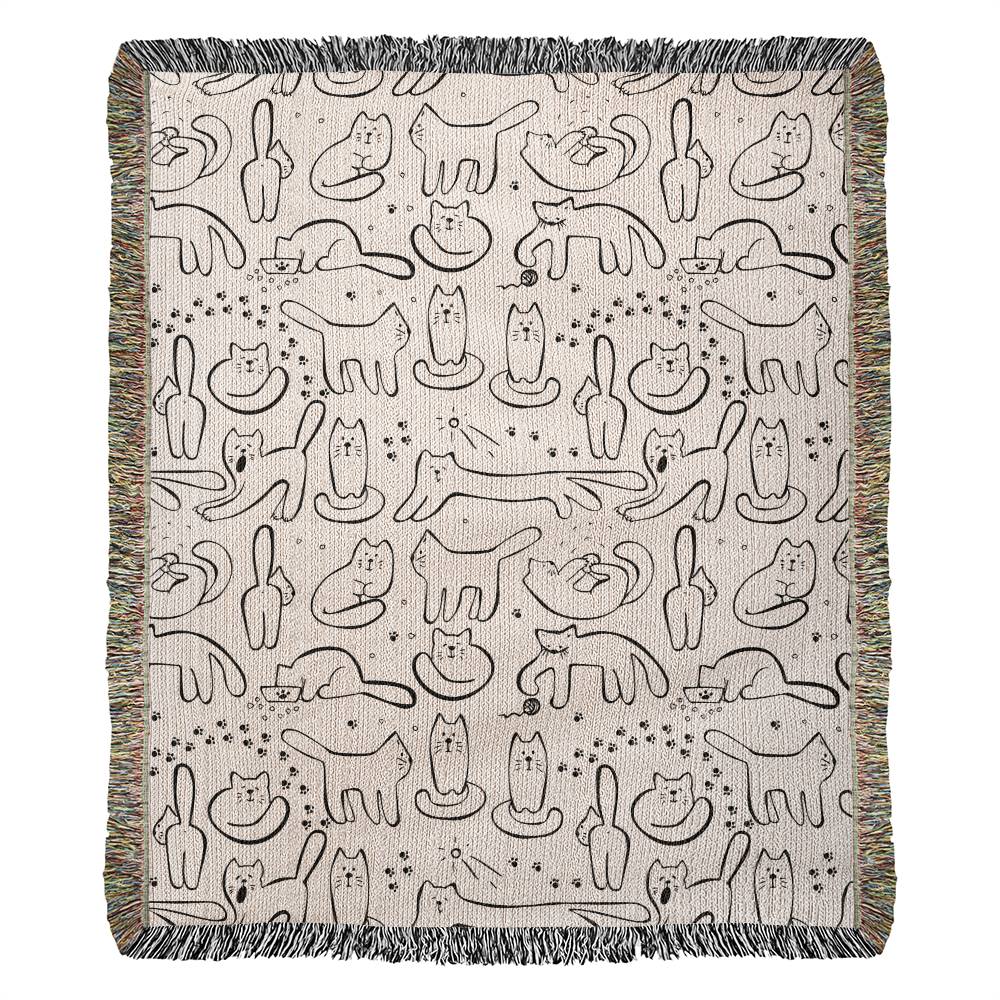 Cats and Cats Woven Throw Blanket