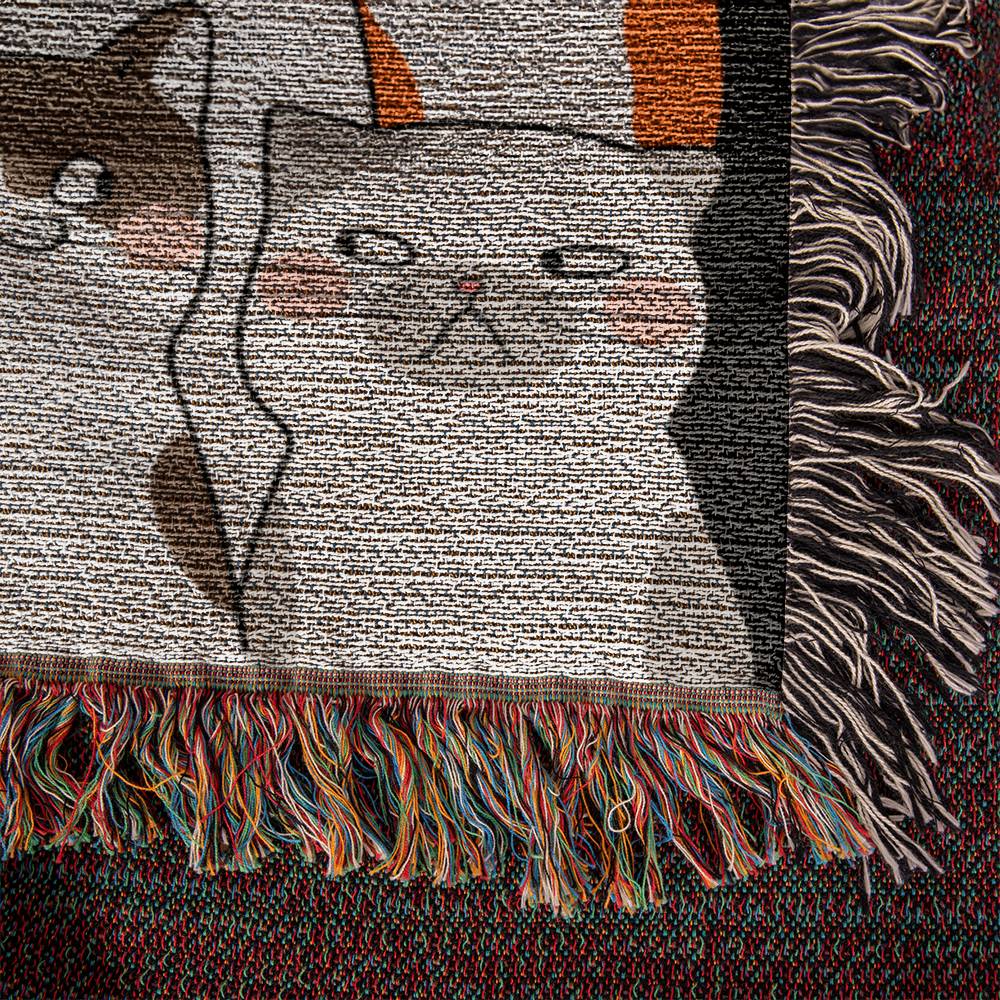 Cat Life Woven Throw Blanket