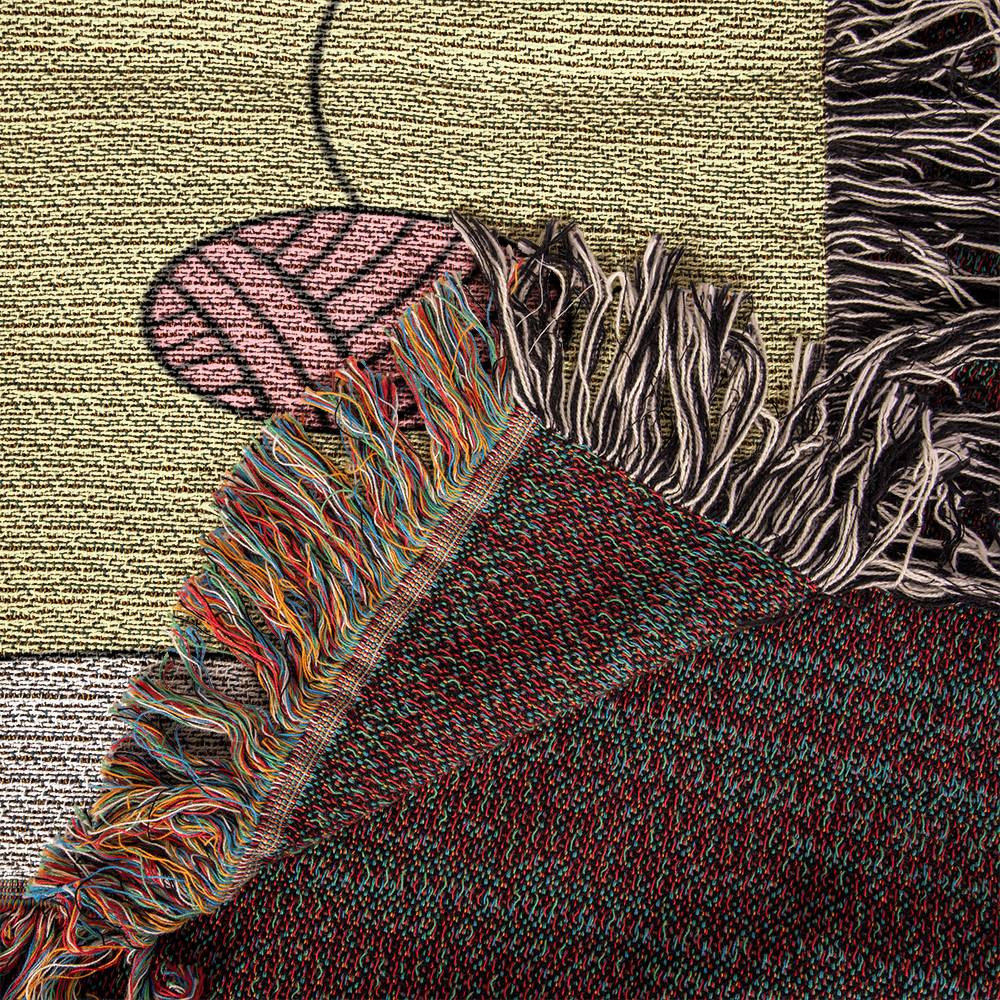 Cat and Yarn Woven Heirloom Throw Blanket
