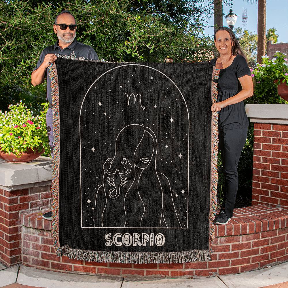 Scorpio Astrology Woven Throw Blanket