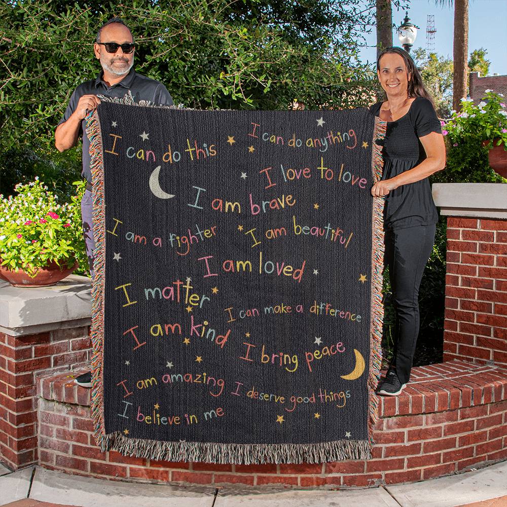 Positive Affirmation Woven Throw Blanket