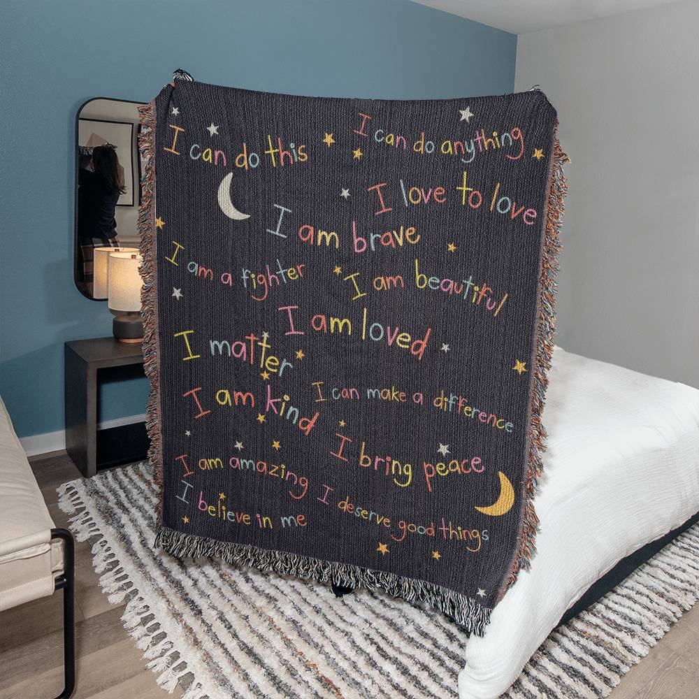 Positive Affirmation Woven Throw Blanket