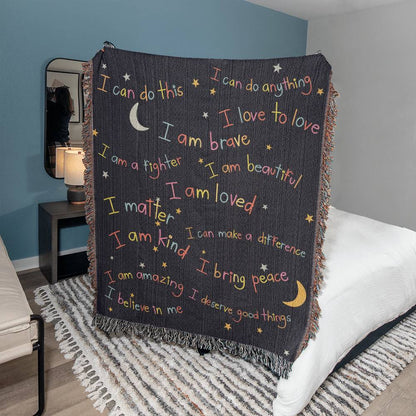 Positive Affirmation Woven Throw Blanket