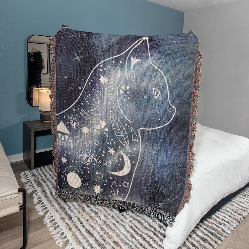 Celestial Cat Heirloom Woven Throw Blanket