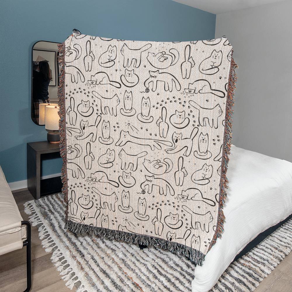 Cats and Cats Woven Throw Blanket