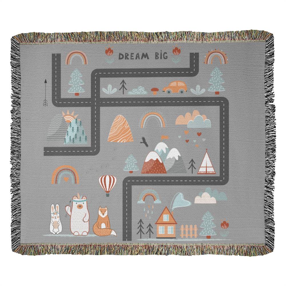 Dream Big Woven Tapestry, Bedroom Decor, Throw Blanket, Toddler Room, Woven Wall Hanging