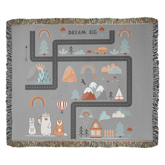 Dream Big Woven Tapestry, Bedroom Decor, Throw Blanket, Toddler Room, Woven Wall Hanging