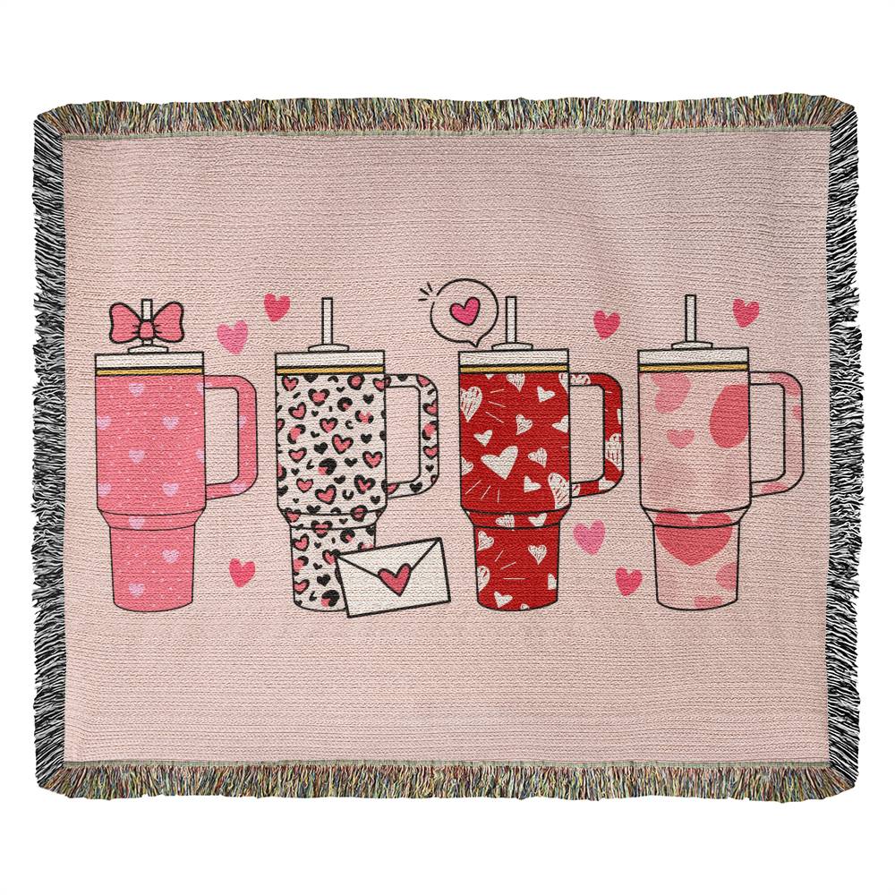 Heirloom Woven Heart Tumbler Mug Blanket
