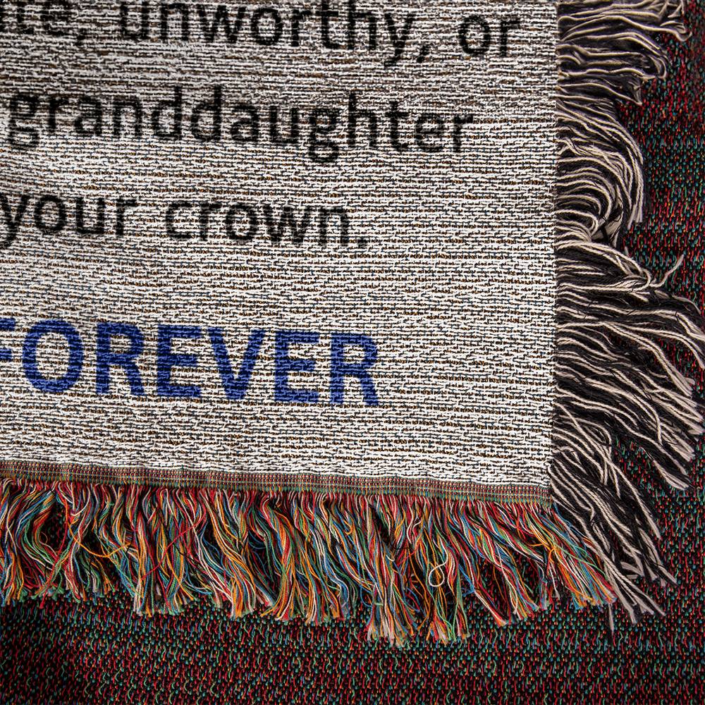 To My Badass Granddaughter Heirloom Woven Throw Blanket