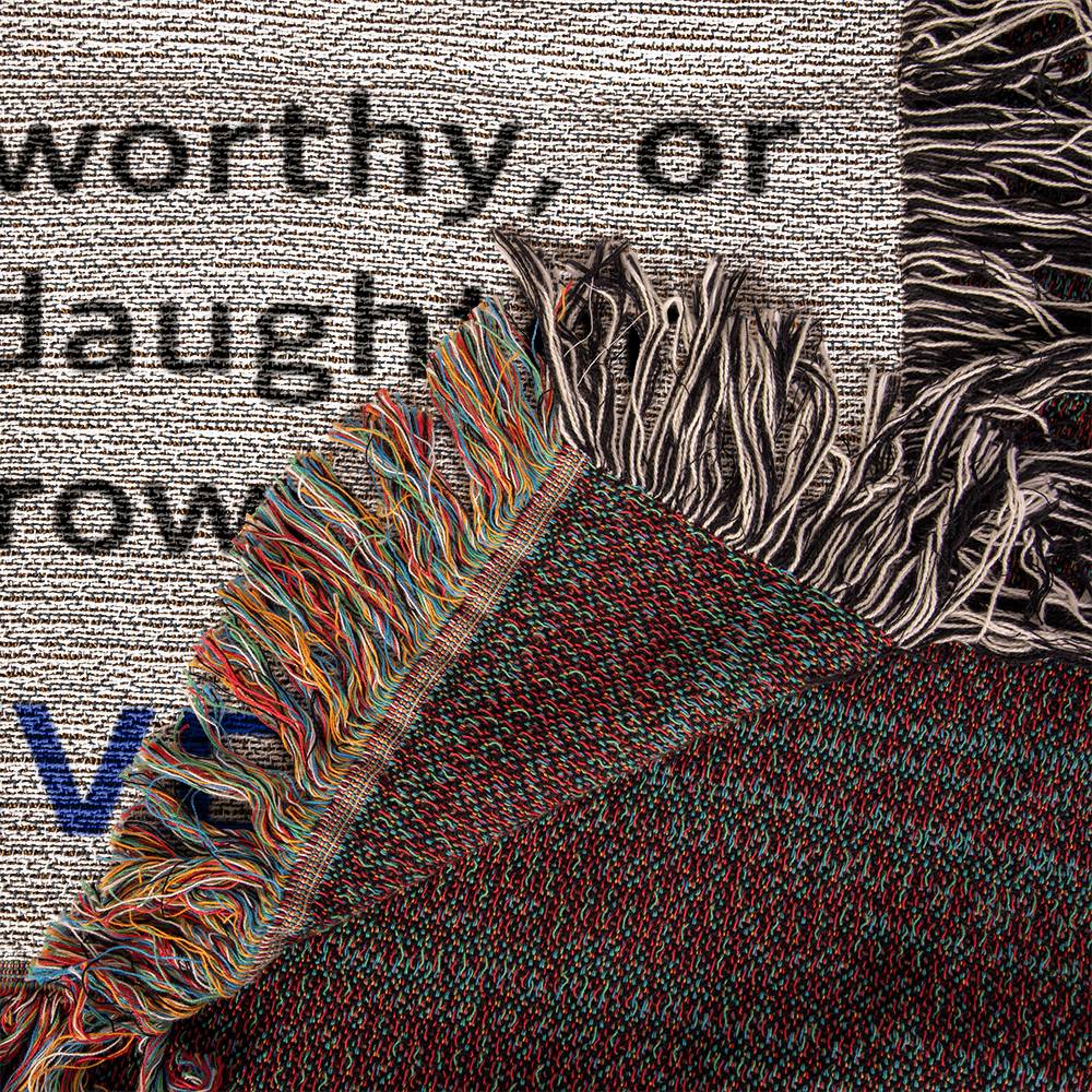 To My Badass Granddaughter Heirloom Woven Throw Blanket