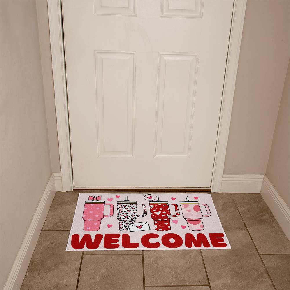 Valentine's Tumbler Welcome Mat