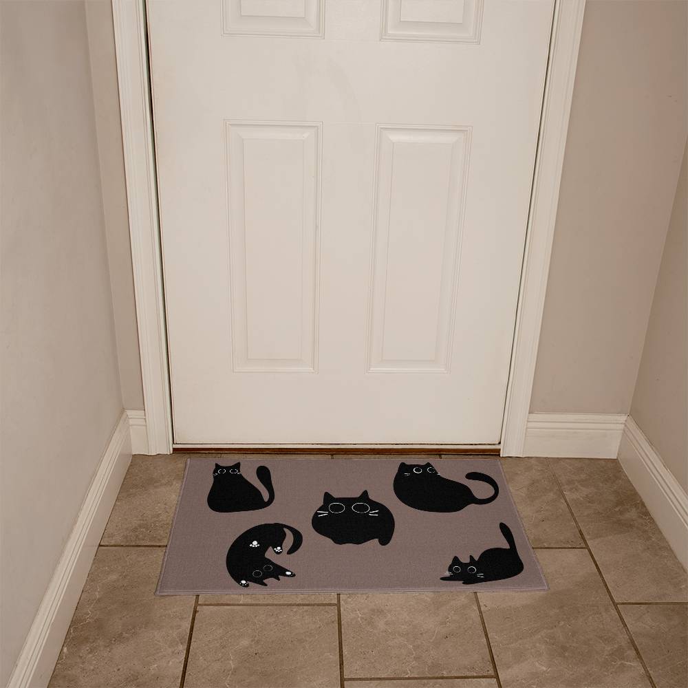 Abstract Cat Welcome Mat