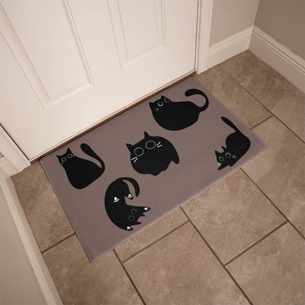 Abstract Cat Welcome Mat