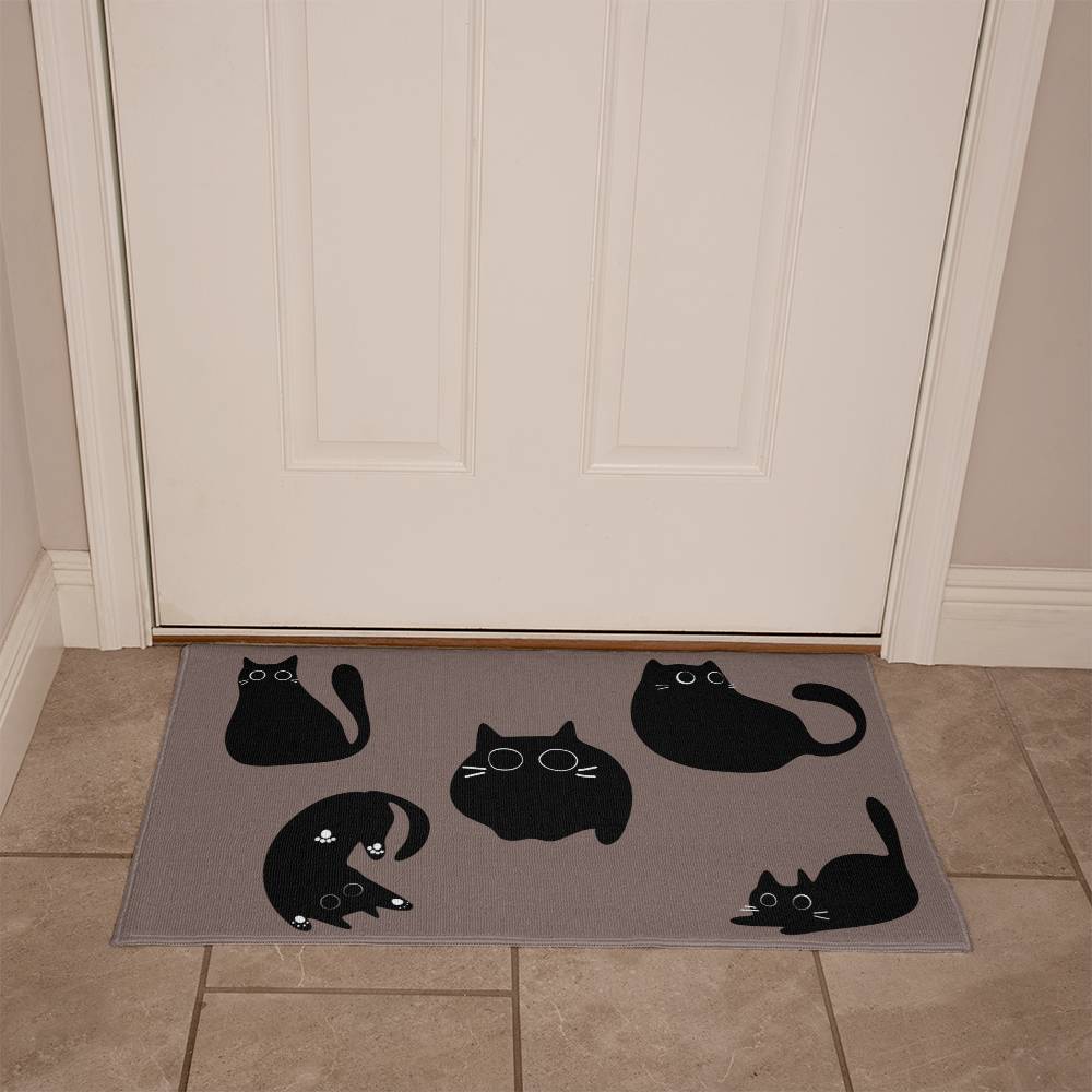 Abstract Cat Welcome Mat