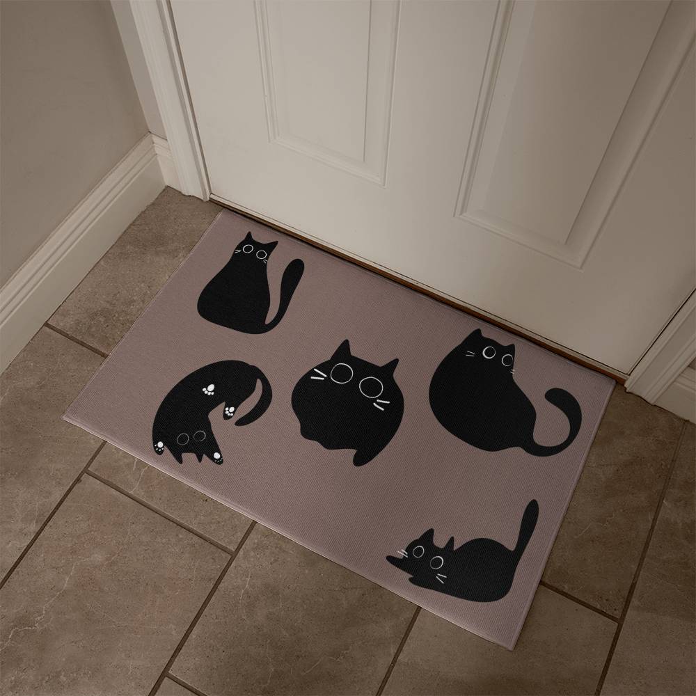 Abstract Cat Welcome Mat