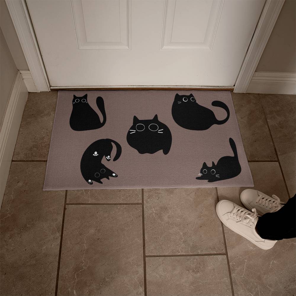 Abstract Cat Welcome Mat